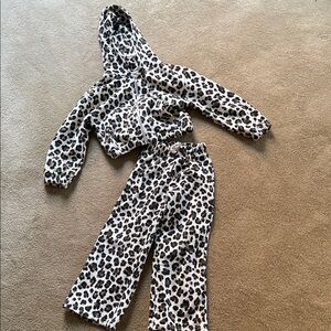 Zara Leopard Print Kids Matching Hoodie Set